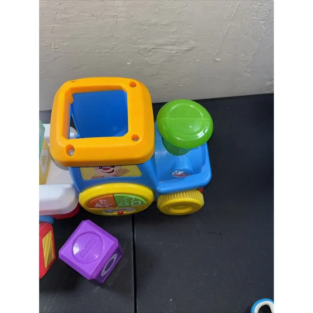 Fisher-Price Laugh & Learn First Words Crawl Along Train & Peek-A-Blocks Tested